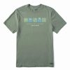 Clearance * Cheapest Life Is Good Moss Green 'Diversified Portfolio' Crusher Crewneck Tee Men