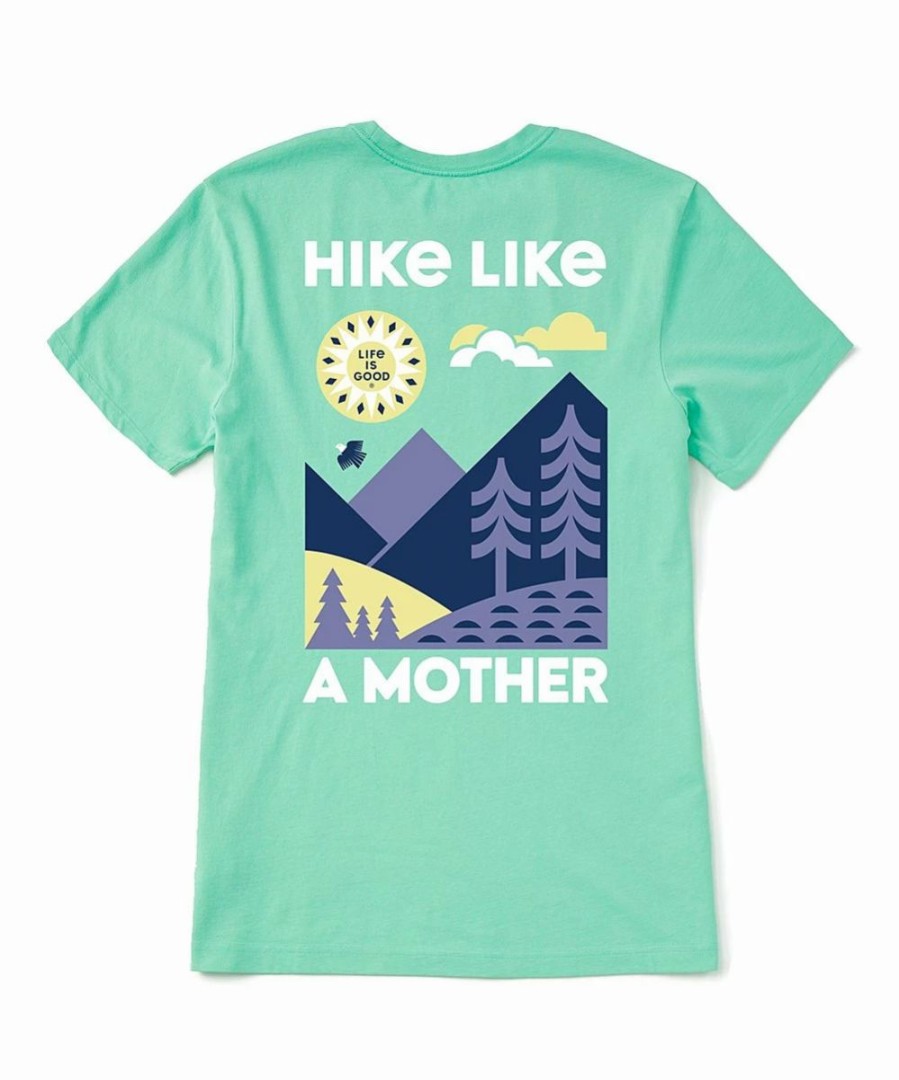 Wholesale * Best Deal Life Is Good Spearmint Green 'Hike Like A Mother' Crusher Crewneck Tee Women & Plus