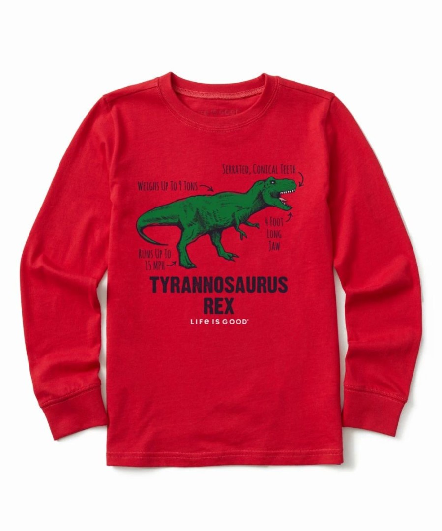 New * Buy Life Is Good Positive Red 'Tyrannosaurus Rex' Crusher Long-Sleeve Tee Kids