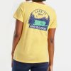 Wholesale * Hot Sale Life Is Good Happy Yellow 'Lake It Slow' Logo Crewneck Tee Women