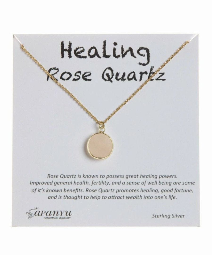 Hot * Best Sale Sapanyu Natural Rose Quartz & 14K Gold-Plated Healing Pendant Necklace