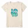 Clearance * Best Reviews Of Life Is Good Putty White 'Love' Landscape Crusher-Lite Crewneck Tee Women & Plus