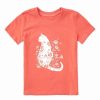 New * Best Sale Life Is Good Mango Orange Cat Flower Power Crusher Crewneck Tee Girls