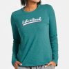 Best * Coupon Life Is Good Spruce Green Logo Ballpark Crusher Crewneck Tee Women