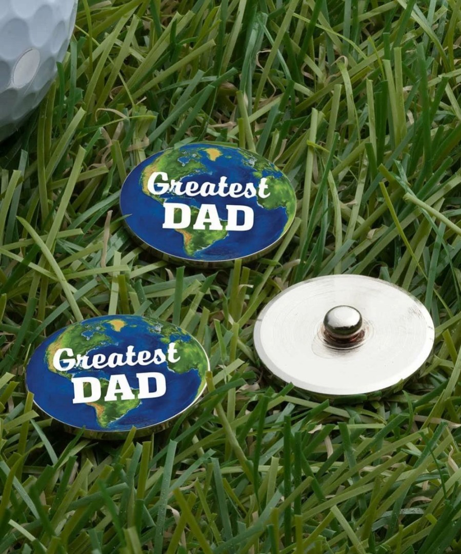 Hot * Deals Personalized Planet Blue & Green 'World'S Greatest Dad' Golf Ball Marker Set Of Three