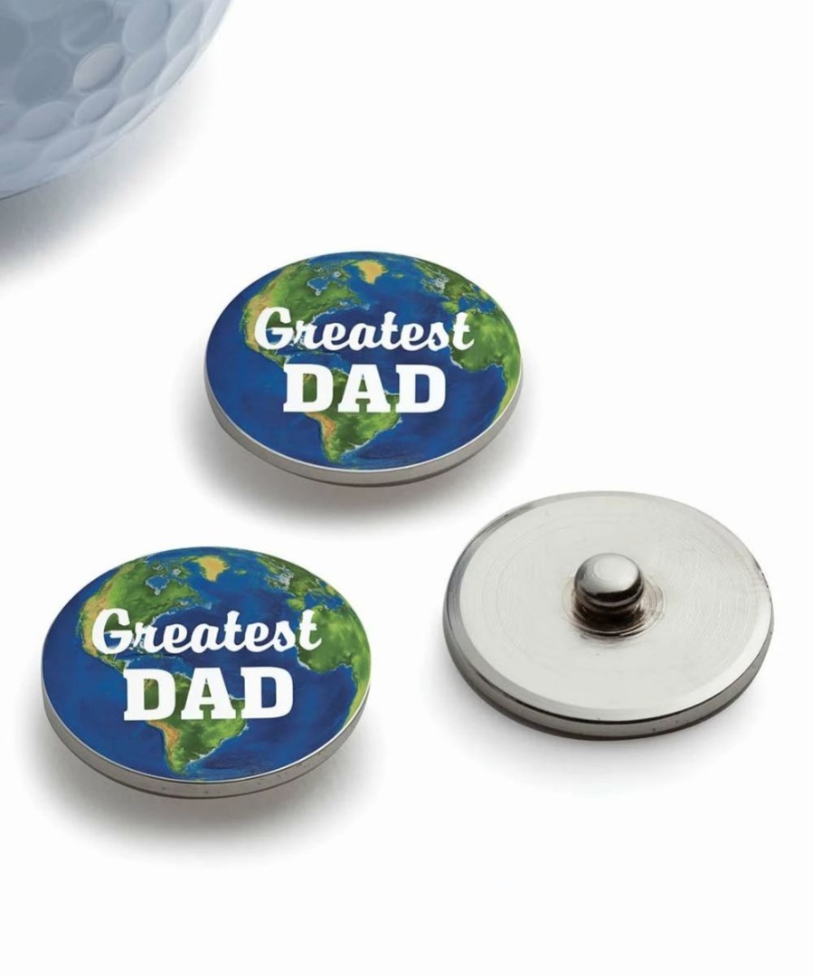 Hot * Deals Personalized Planet Blue & Green 'World'S Greatest Dad' Golf Ball Marker Set Of Three