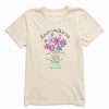 New * Best Deal Life Is Good Putty White 'Love Unites Us' Crusher Crewneck Tee Women