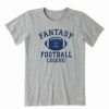 New * Discount Life Is Good Heather Gray 'Fantasy Football' Crusher Crewneck Tee Women