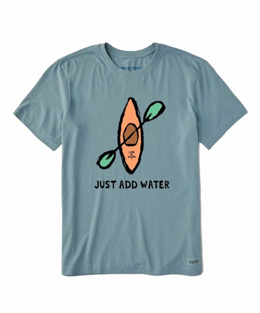 New * Promo Life Is Good Smoky Blue 'Just Add Water' Tee Men & Big