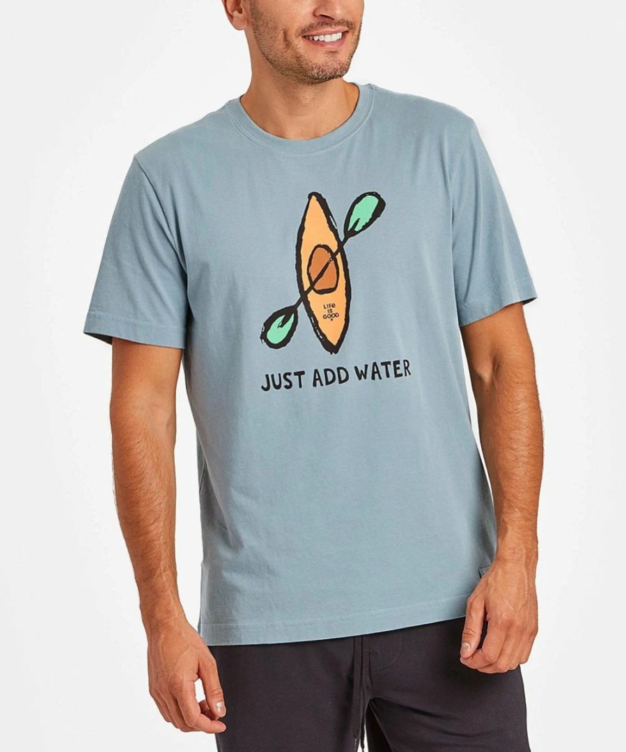 New * Promo Life Is Good Smoky Blue 'Just Add Water' Tee Men & Big