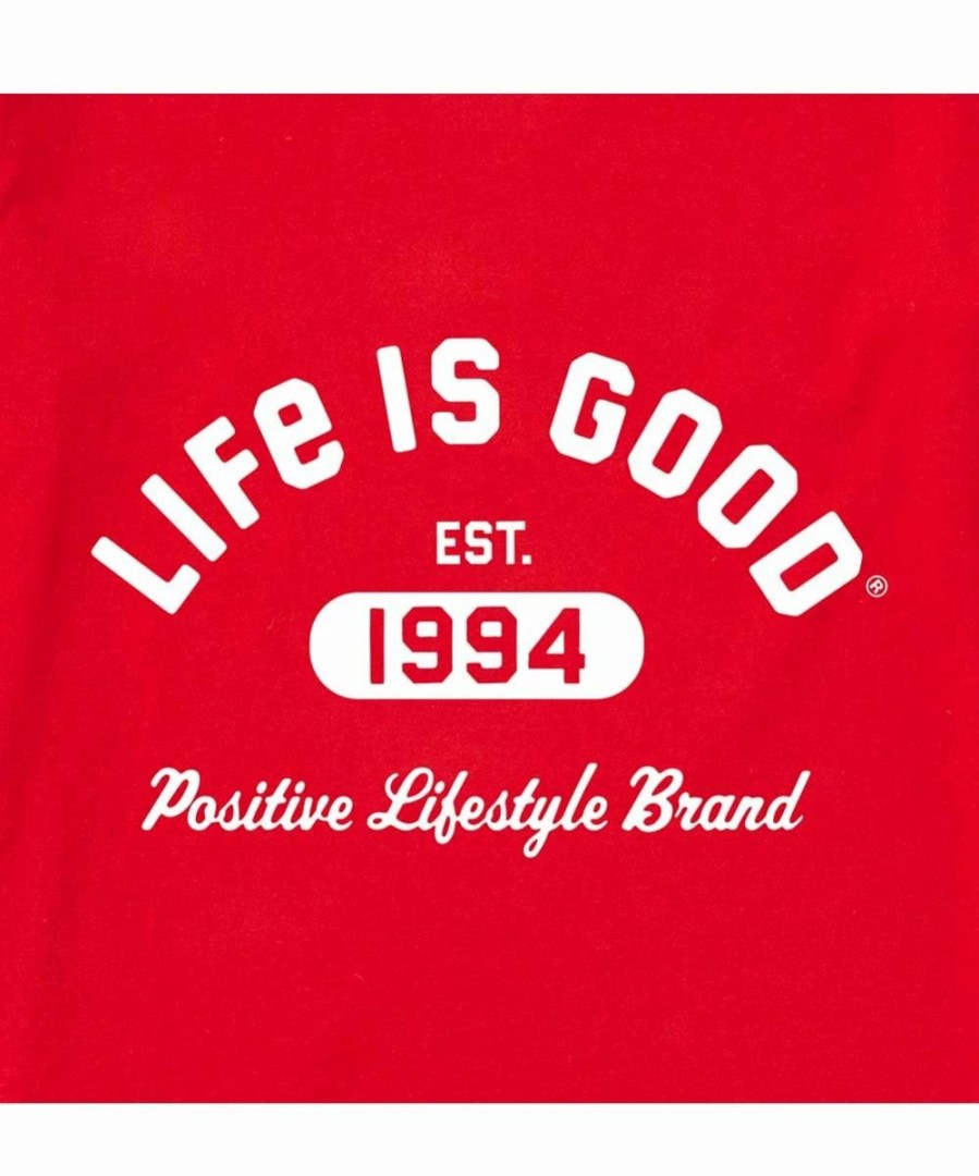 Wholesale * Budget Life Is Good Red 'Positive Lifestyle Brand' Logo Crewneck Tee Women & Plus