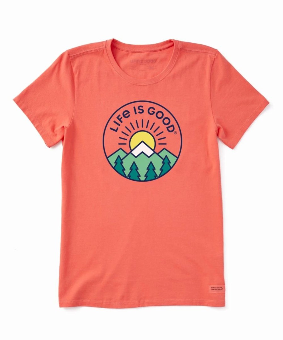 New * Cheapest Life Is Good Mango Orange 'Life Is Good' Sunrise Crusher Crewneck Tee Women