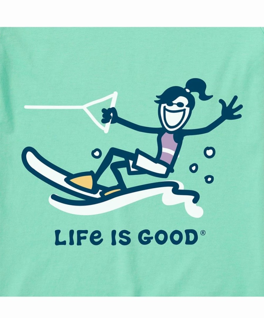 Hot * Best Pirce Life Is Good Spearmint Green Jackie Water Ski Crusher Tee Women