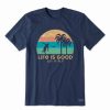 New * Outlet Life Is Good Darkest Blue 'Let It Fly' Beach Crusher Crewneck Tee Men