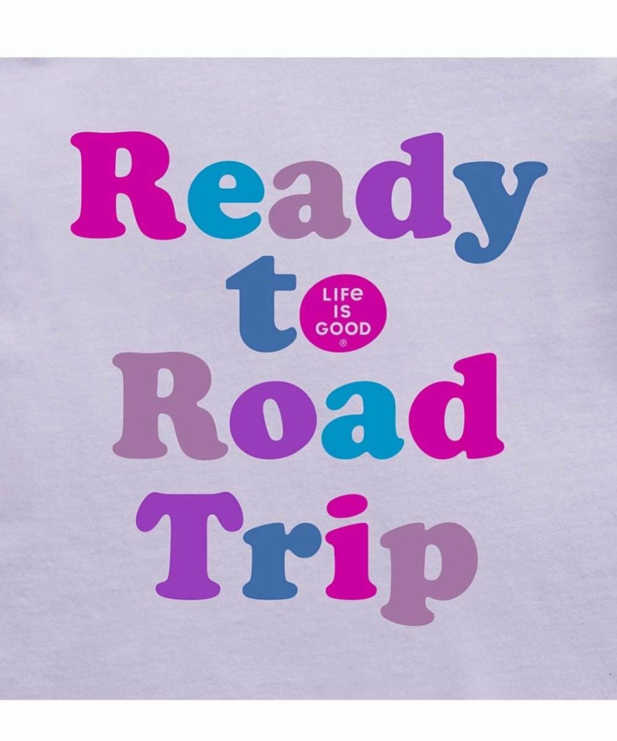 Wholesale * Hot Sale Life Is Good Lilac Purple 'Ready To Road-Trip' Logo Crewneck Tee Women & Plus