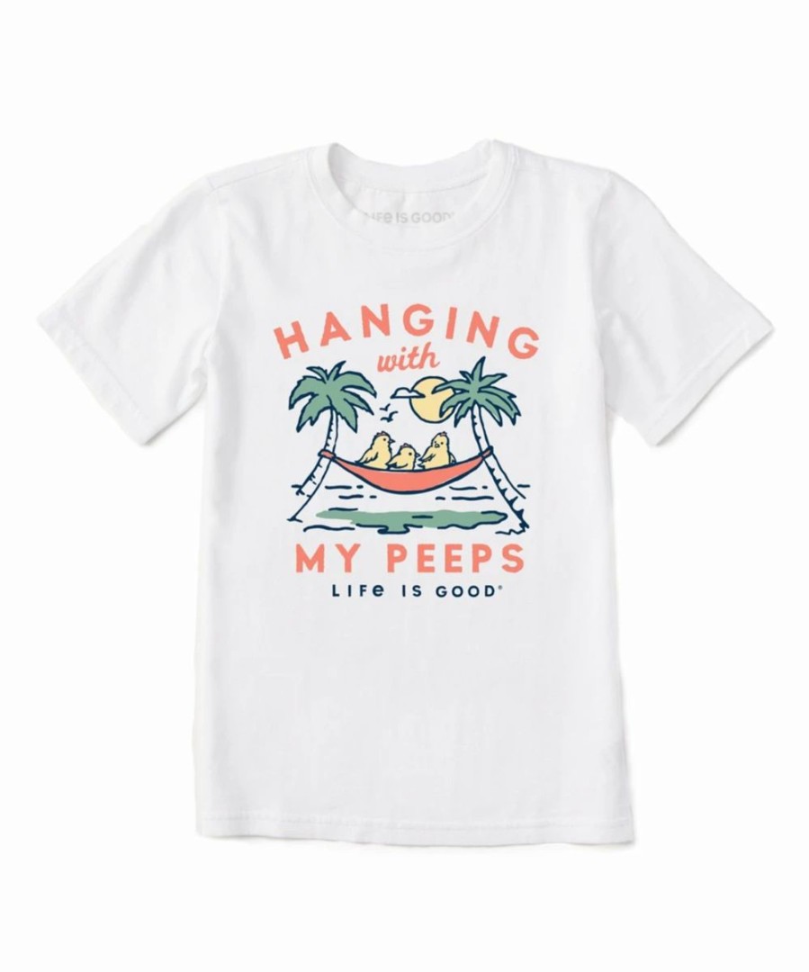 Best * Best Reviews Of Life Is Good Cloud White 'Hanging With My Peeps' Crusher Crewneck Tee Kids