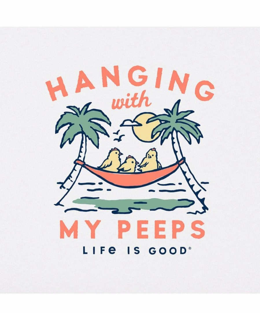 Best * Best Reviews Of Life Is Good Cloud White 'Hanging With My Peeps' Crusher Crewneck Tee Kids