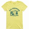 Best * Cheapest Life Is Good Lemon Yellow 'All-Nighter' Logo Crewneck Tee Women