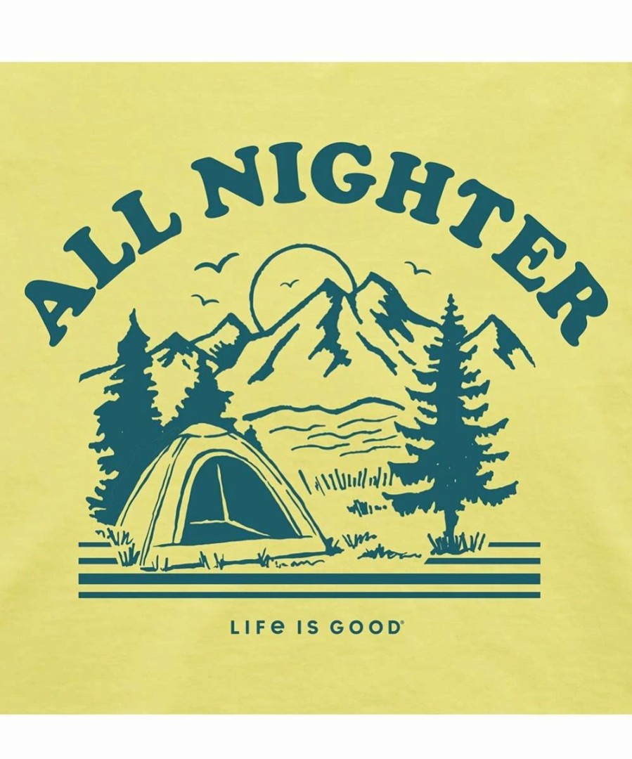 Best * Cheapest Life Is Good Lemon Yellow 'All-Nighter' Logo Crewneck Tee Women