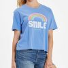 Clearance * Brand New Life Is Good Cornflower Blue 'Smile' Short-Sleeve Boxy Tee Women