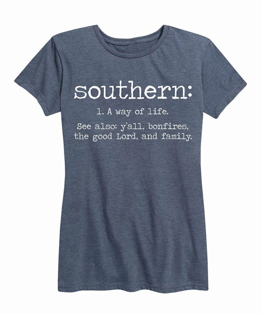 New * Hot Sale Instant Message Women'S Heather Blue Southern Definition Relaxed-Fit Tee Women & Plus