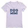 Online * Budget Life Is Good Lilac Purple 'Dog Mimi' Crusher V-Neck Tee Plus