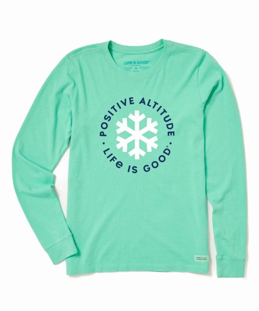 Online * Hot Sale Life Is Good Spearmint Green 'Positive Altitude' Crusher Crewneck Tee Women