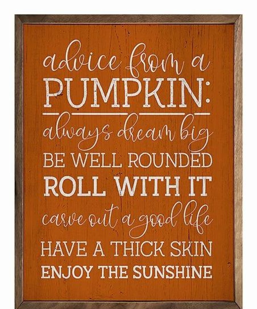 Wholesale * Deals Kendrick Home Orange 'Advice From A Pumpkin' Framed Wall Sign