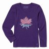 Best * Flash Sale Life Is Good Deep Purple Leaf Fall Scene Long-Sleeve Crewneck Tee Women & Plus