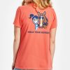 New * Best Deal Life Is Good Mango Orange 'Hold Your Horses' Crusher Crewneck Tee Women