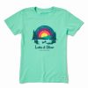 Clearance * Cheap Life Is Good Spearmint Green 'Lake It Slow' Logo Crewneck Tee Women & Plus