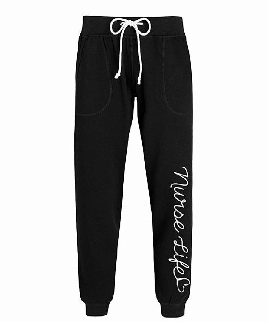 Hot * Cheap Instant Message Women'S Black 'Nurse Life' Joggers Women & Plus