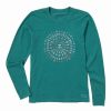 Clearance * Discount Life Is Good Spruce Green 'Life Is Good' Long-Sleeve Crewneck Tee Women