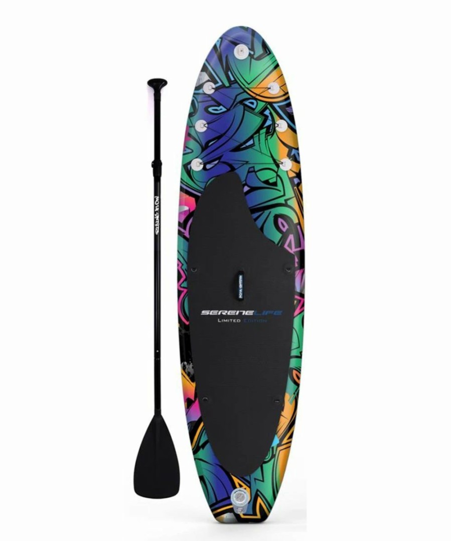 Hot * Best Pirce Serene Life Green & Blue Rising Flow Stand Up Water Paddle-Board Set