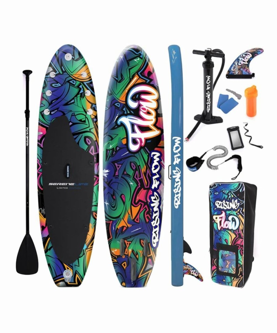 Hot * Best Pirce Serene Life Green & Blue Rising Flow Stand Up Water Paddle-Board Set