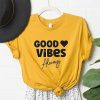 Wholesale * Coupon Simply Sage Market Mustard & Black 'Good Vibes Always' Heart Crewneck Tee Women