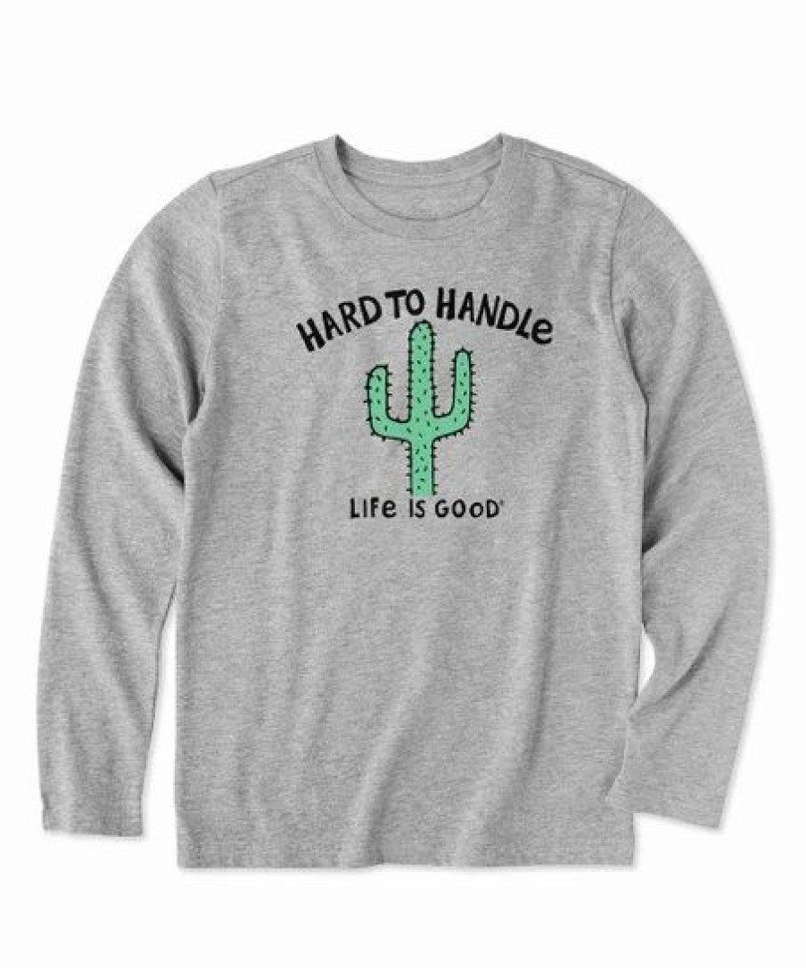 Best * Hot Sale Life Is Good Heather Gray 'Hard To Handle' Long-Sleeve Tee Toddler