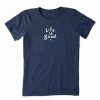 Best * Brand New Life Is Good Darkest Blue 'Life Is Good' Crusher Crewneck Tee Women & Plus