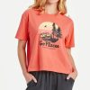 New * Brand New Life Is Good Mango Orange 'Go Places' Short-Sleeve Boxy Tee Women