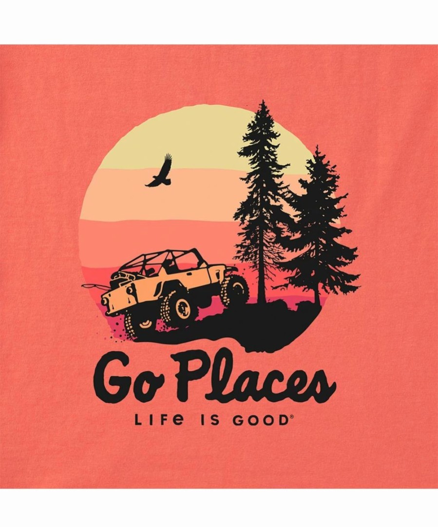 New * Brand New Life Is Good Mango Orange 'Go Places' Short-Sleeve Boxy Tee Women