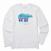 Hot * Outlet Life Is Good Cloud White 'Winter Is Magic' Bear Long-Sleeve Tee Men