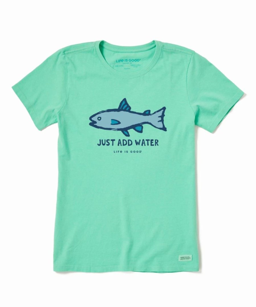 Best * Deals Life Is Good Spearmint Green 'Just Add Water' Crusher-Lite Crewneck Tee Women & Plus