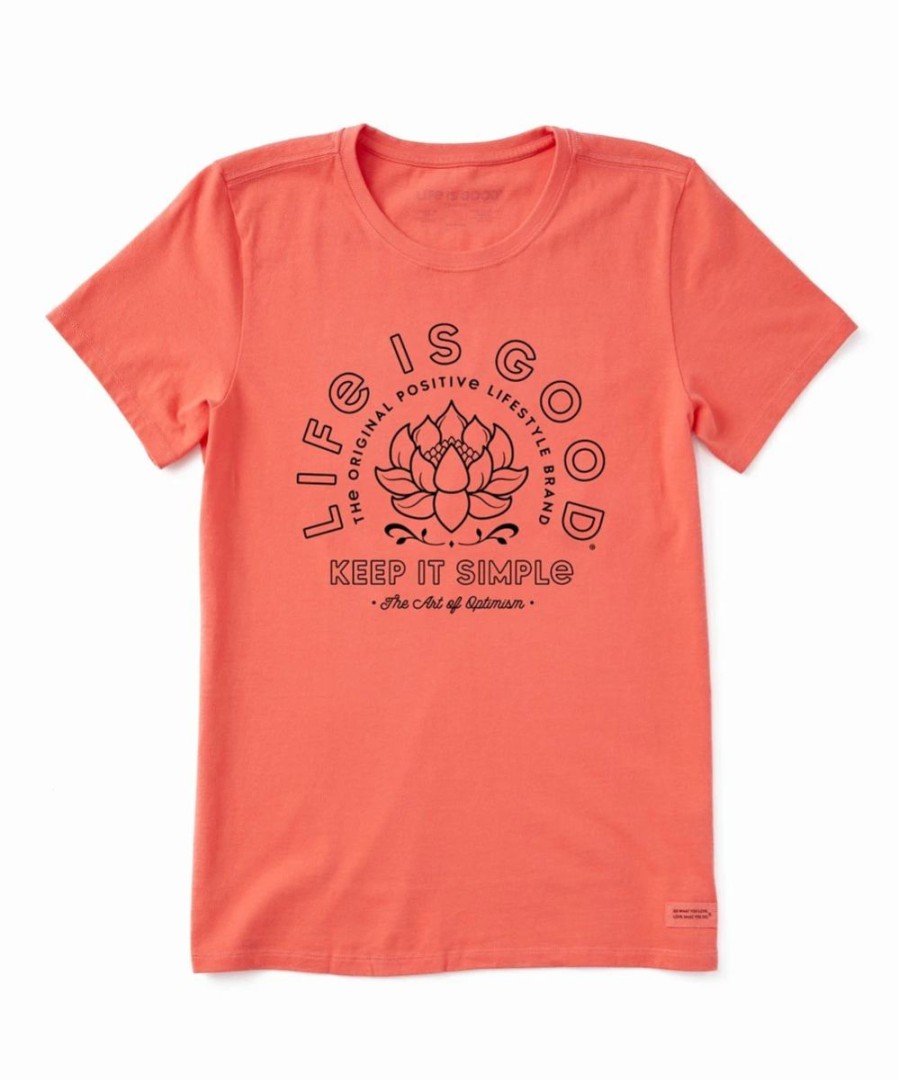 Best * Budget Life Is Good Mango Orange 'Keep It Simple' Crusher Crewneck Tee Women & Plus