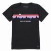 Wholesale * Brand New Life Is Good Jet Black 'Life Is Good' Retro Mountain Crusher Crewneck Tee Women