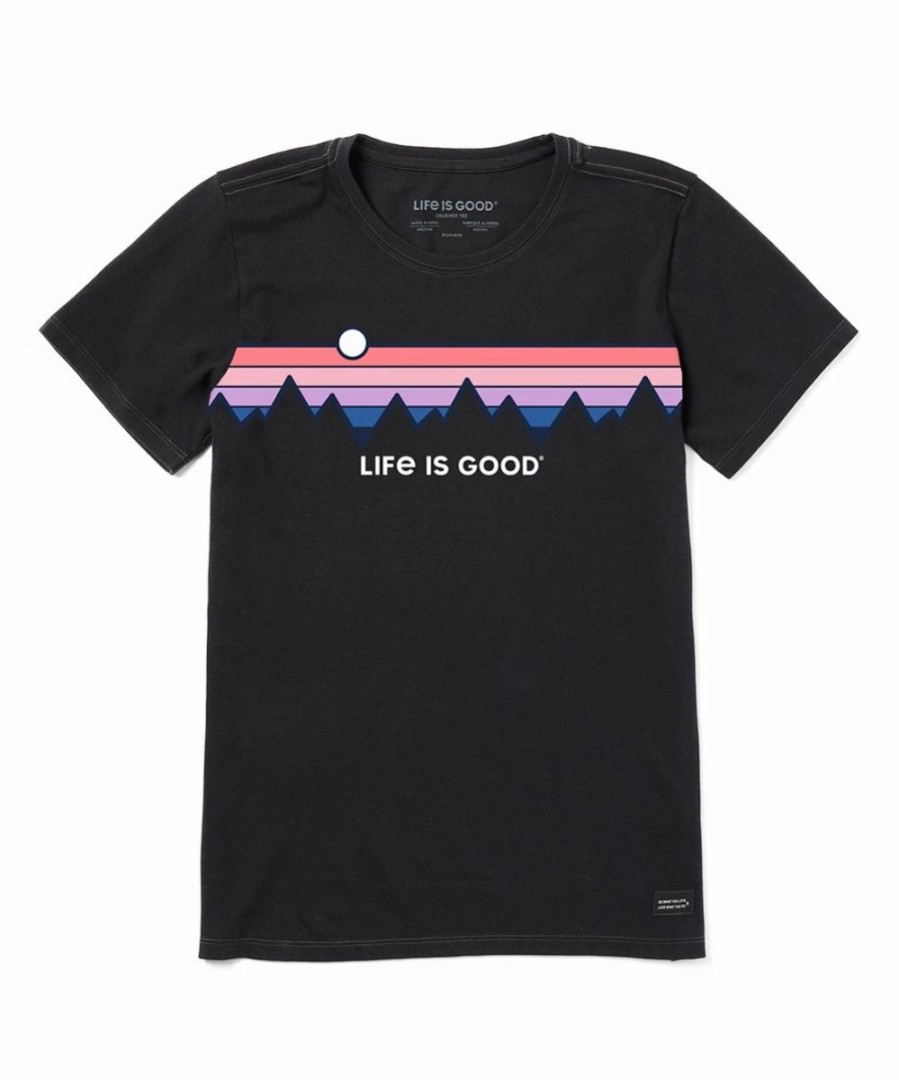 Wholesale * Brand New Life Is Good Jet Black 'Life Is Good' Retro Mountain Crusher Crewneck Tee Women