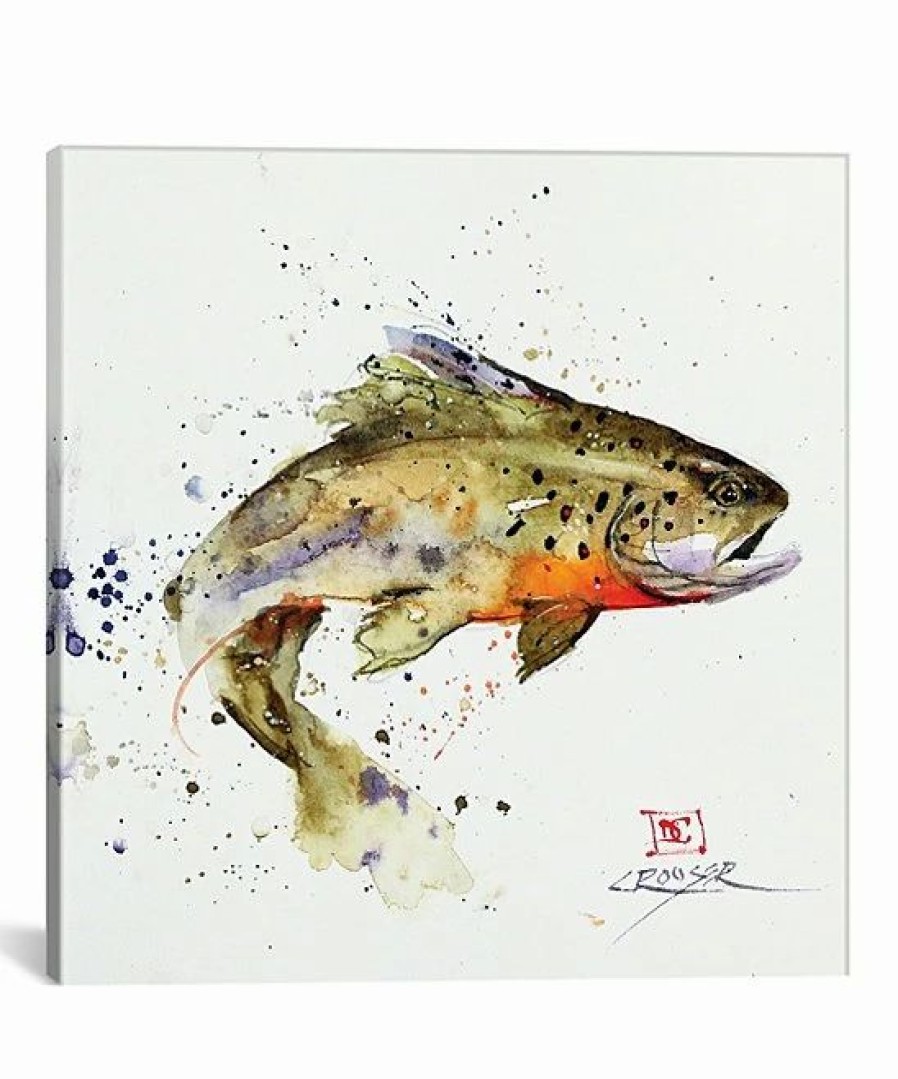 Hot * Best Pirce Dean Crouser Dean Crouser Jumping Trout Good Wrapped Canvas