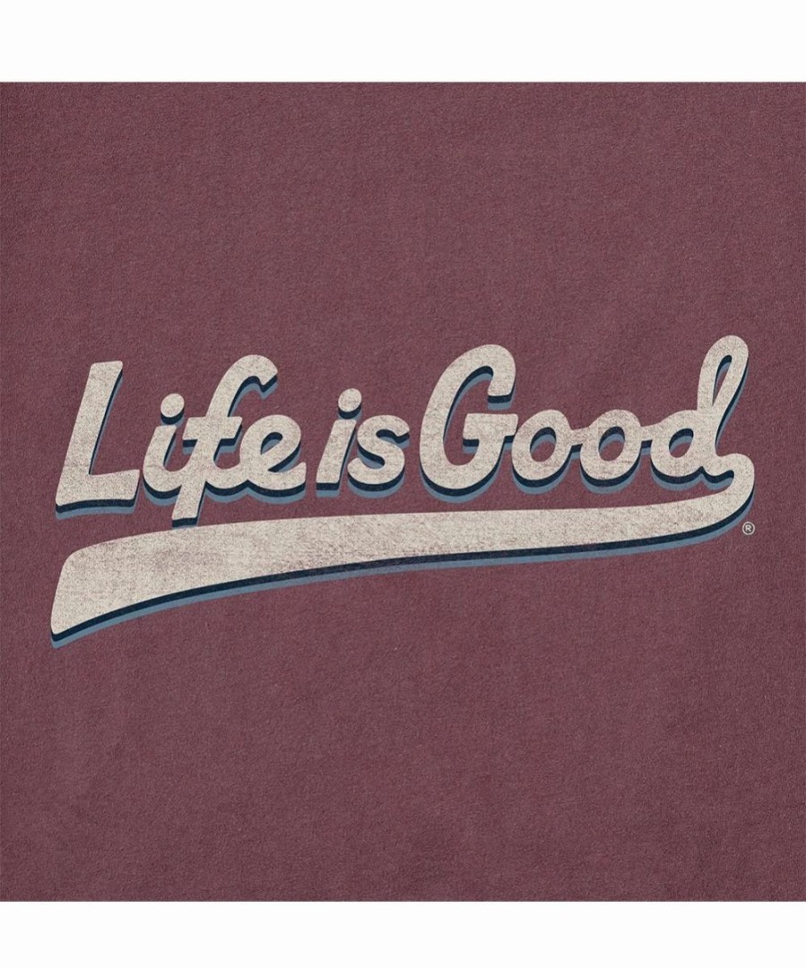 Online * Brand New Life Is Good Mahogany Brown 'Life Is Good' Ball Yard Crusher-Lite Crewneck Tee Men