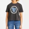 Clearance * Coupon Life Is Good Jet Black 'Today Is A Good Day' Logo Crop Tee Women