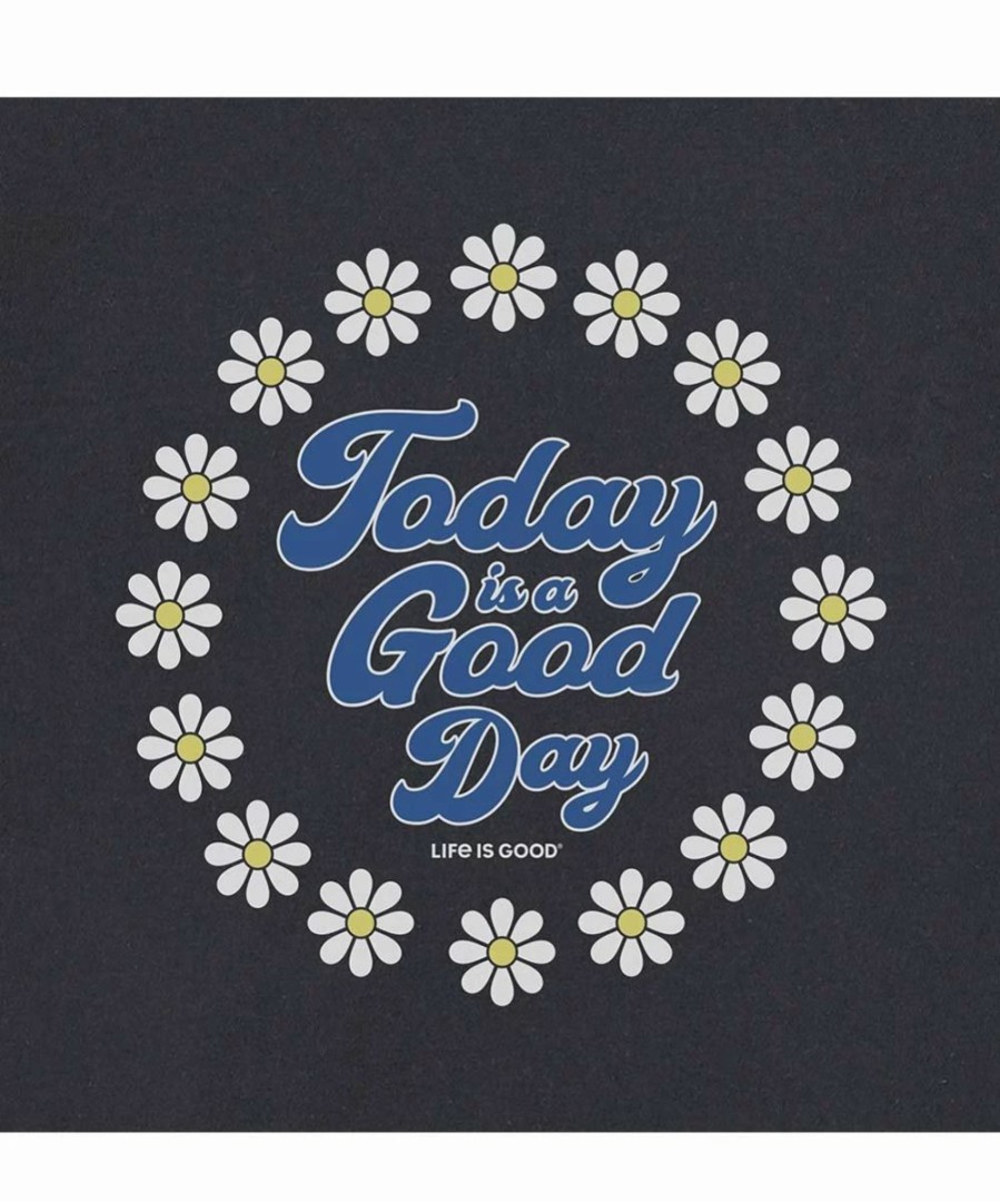 Clearance * Coupon Life Is Good Jet Black 'Today Is A Good Day' Logo Crop Tee Women