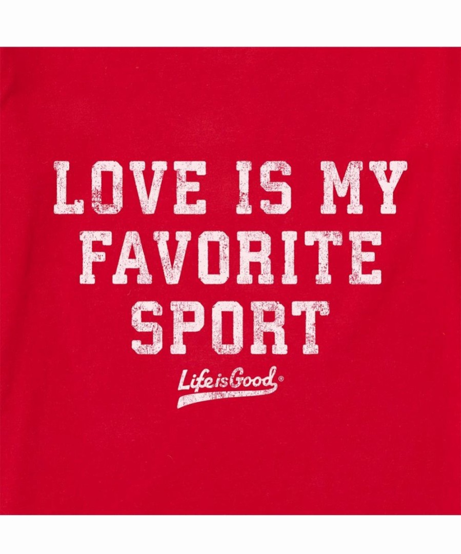 Hot * Best Deal Life Is Good Positive Red 'Love Is My Favorite' Crusher Crewneck Tee Women